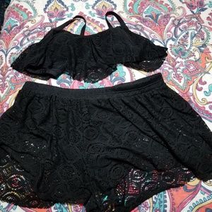 Womens  two piece lace swimsuit